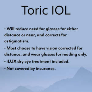 Intraocular IOL lens choices graphic toric